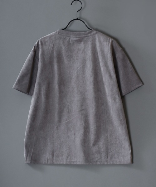 SITRY(シトリー)の「Street Style Fake Suede T-Shirt/ストリートスタイル フェイクスエード 半袖Tシャツ レディース メンズ(Tシャツ/カットソー・メンズ・チャコール/グレー系その他2/グレー/グレー系その他/ピンク/ライトグレー・S/L/M)」の14枚目の写真