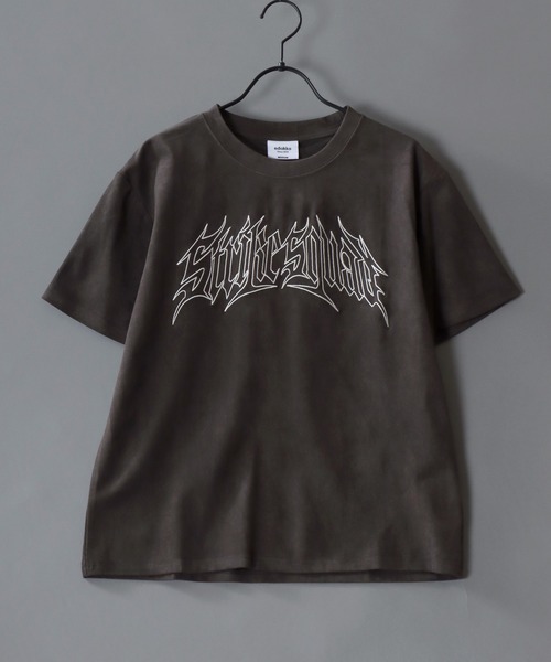 SITRY(シトリー)の「Street Style Fake Suede T-Shirt/ストリートスタイル フェイクスエード 半袖Tシャツ レディース メンズ(Tシャツ/カットソー・メンズ・チャコール/グレー系その他2/グレー/グレー系その他/ピンク/ライトグレー・S/L/M)」の11枚目の写真