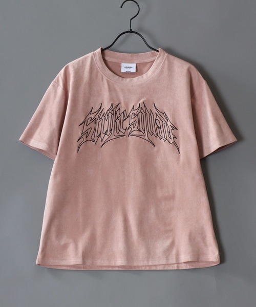 SITRY(シトリー)の「Street Style Fake Suede T-Shirt/ストリートスタイル フェイクスエード 半袖Tシャツ レディース メンズ(Tシャツ/カットソー・メンズ・チャコール/グレー系その他2/グレー/グレー系その他/ピンク/ライトグレー・S/L/M)」の12枚目の写真