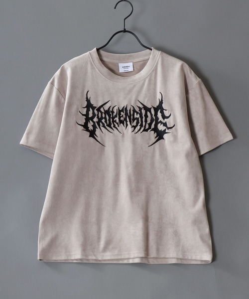SITRY(シトリー)の「Street Style Fake Suede T-Shirt/ストリートスタイル フェイクスエード 半袖Tシャツ レディース メンズ(Tシャツ/カットソー・メンズ・チャコール/グレー系その他2/グレー/グレー系その他/ピンク/ライトグレー・S/L/M)」の7枚目の写真