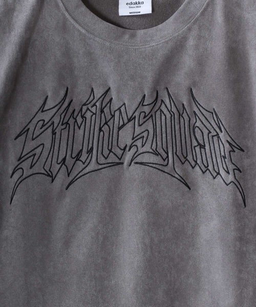 SITRY(シトリー)の「Street Style Fake Suede T-Shirt/ストリートスタイル フェイクスエード 半袖Tシャツ レディース メンズ(Tシャツ/カットソー・メンズ・チャコール/グレー系その他2/グレー/グレー系その他/ピンク/ライトグレー・S/L/M)」の13枚目の写真