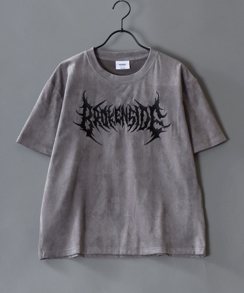 SITRY(シトリー)の「Street Style Fake Suede T-Shirt/ストリートスタイル フェイクスエード 半袖Tシャツ レディース メンズ(Tシャツ/カットソー・メンズ・チャコール/グレー系その他2/グレー/グレー系その他/ピンク/ライトグレー・S/L/M)」の8枚目の写真