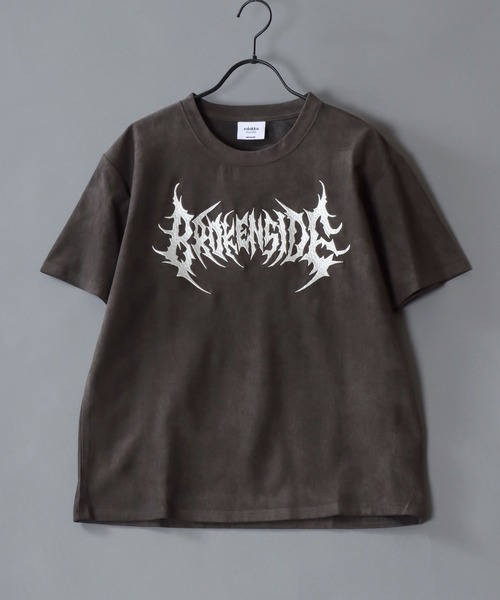 SITRY(シトリー)の「Street Style Fake Suede T-Shirt/ストリートスタイル フェイクスエード 半袖Tシャツ レディース メンズ(Tシャツ/カットソー・メンズ・チャコール/グレー系その他2/グレー/グレー系その他/ピンク/ライトグレー・S/L/M)」の9枚目の写真