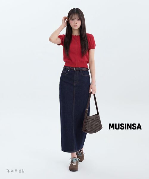MUSINSA STANDARD WOMAN（ムシンサスタンダードウーマン）の「ウィメンズライトウェイトデニムマキシスカート[ディープインディゴ]（スカート・レディース・その他・SMALL/MEDIUM/LARGE/X-SMALL）」の7枚目の写真