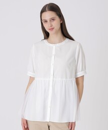 BLUE LABEL CRESTBRIDGE | コットンライクナチュラルローンペプラムブラウス(シャツ/ブラウス)