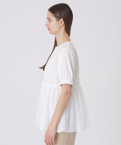 BLUE LABEL CRESTBRIDGE（ブルーレーベルクレストブリッジ）の「コットンライクナチュラルローンペプラムブラウス（シャツ/ブラウス・レディース・ブラック/ベビーピンク/ホワイト・36/38）」の6枚目の写真