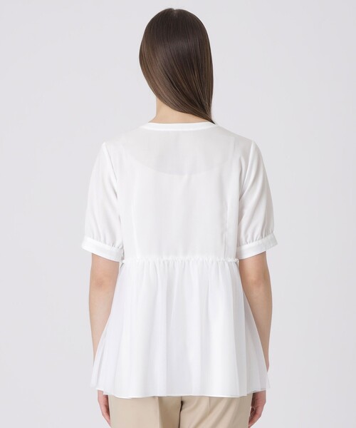 BLUE LABEL CRESTBRIDGE（ブルーレーベルクレストブリッジ）の「コットンライクナチュラルローンペプラムブラウス（シャツ/ブラウス・レディース・ブラック/ベビーピンク/ホワイト・36/38）」の7枚目の写真