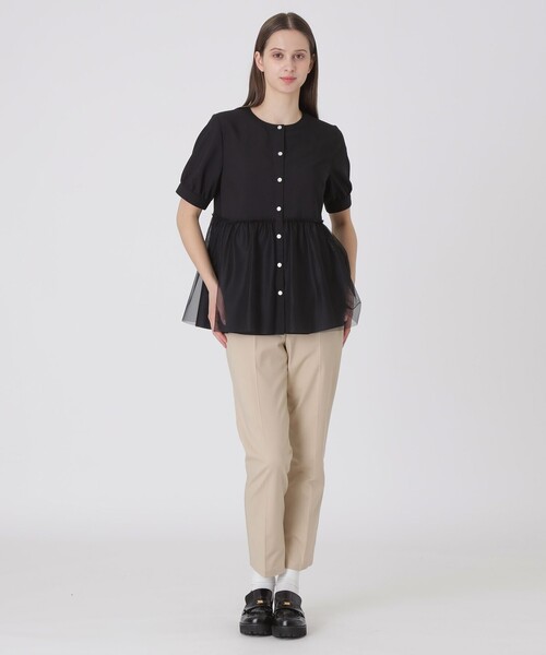 BLUE LABEL CRESTBRIDGE（ブルーレーベルクレストブリッジ）の「コットンライクナチュラルローンペプラムブラウス（シャツ/ブラウス・レディース・ブラック/ベビーピンク/ホワイト・36/38）」の12枚目の写真