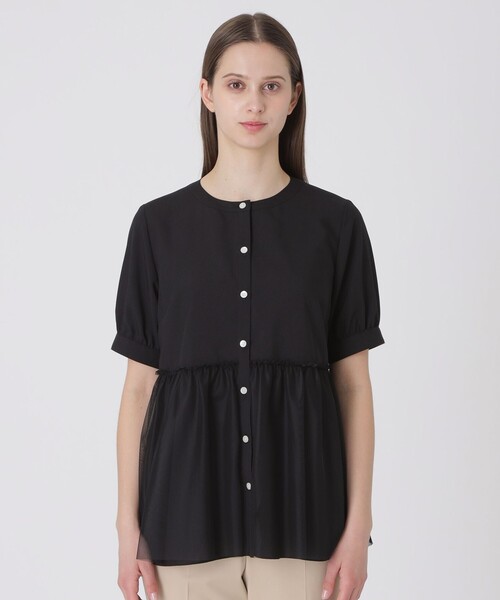 BLUE LABEL CRESTBRIDGE（ブルーレーベルクレストブリッジ）の「コットンライクナチュラルローンペプラムブラウス（シャツ/ブラウス・レディース・ブラック/ベビーピンク/ホワイト・36/38）」の13枚目の写真