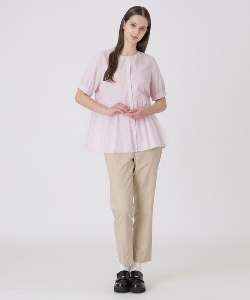 BLUE LABEL CRESTBRIDGE（ブルーレーベルクレストブリッジ）の「コットンライクナチュラルローンペプラムブラウス（シャツ/ブラウス・レディース・ブラック/ベビーピンク/ホワイト・36/38）」の20枚目の写真