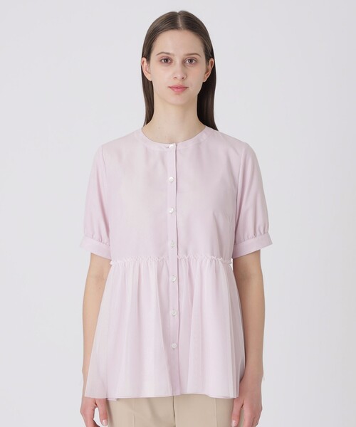 BLUE LABEL CRESTBRIDGE（ブルーレーベルクレストブリッジ）の「コットンライクナチュラルローンペプラムブラウス（シャツ/ブラウス・レディース・ブラック/ベビーピンク/ホワイト・36/38）」の21枚目の写真