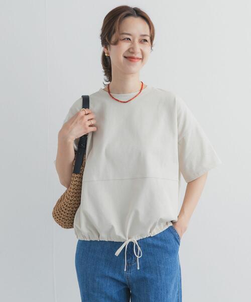 URBAN RESEARCH DOORS（アーバンリサーチドアーズ）の「ヘムドロストプルオーバー（Tシャツ/カットソー・レディース・ライトベージュ/オフホワイト/ブルー/チャコールグレー・FREE）」の3枚目の写真