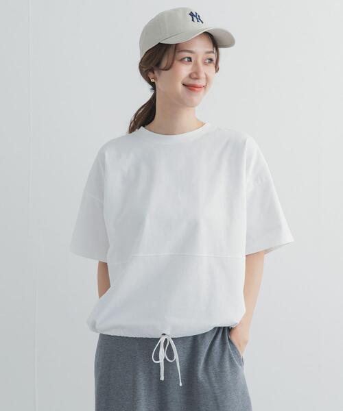 URBAN RESEARCH DOORS（アーバンリサーチドアーズ）の「ヘムドロストプルオーバー（Tシャツ/カットソー・レディース・ライトベージュ/オフホワイト/ブルー/チャコールグレー・FREE）」の5枚目の写真