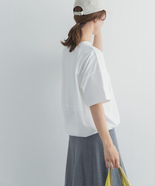 URBAN RESEARCH DOORS（アーバンリサーチドアーズ）の「ヘムドロストプルオーバー（Tシャツ/カットソー・レディース・ライトベージュ/オフホワイト/ブルー/チャコールグレー・FREE）」の8枚目の写真
