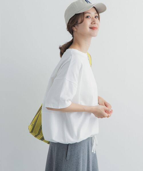URBAN RESEARCH DOORS（アーバンリサーチドアーズ）の「ヘムドロストプルオーバー（Tシャツ/カットソー・レディース・ライトベージュ/オフホワイト/ブルー/チャコールグレー・FREE）」の9枚目の写真