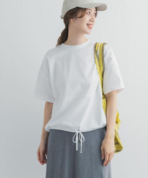 URBAN RESEARCH DOORS（アーバンリサーチドアーズ）の「ヘムドロストプルオーバー（Tシャツ/カットソー・レディース・ライトベージュ/オフホワイト/ブルー/チャコールグレー・FREE）」の10枚目の写真