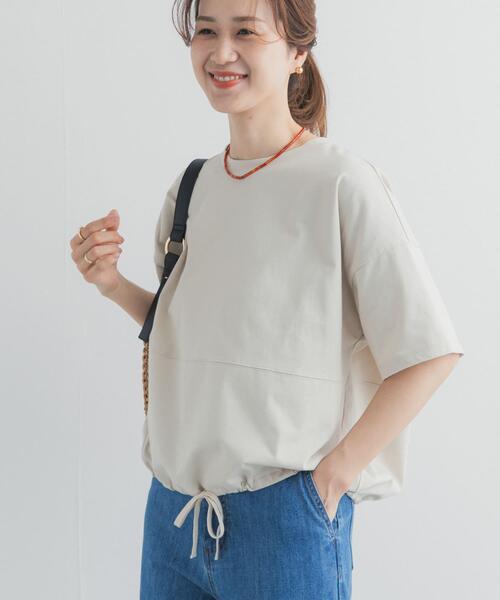 URBAN RESEARCH DOORS（アーバンリサーチドアーズ）の「ヘムドロストプルオーバー（Tシャツ/カットソー・レディース・ライトベージュ/オフホワイト/ブルー/チャコールグレー・FREE）」の14枚目の写真
