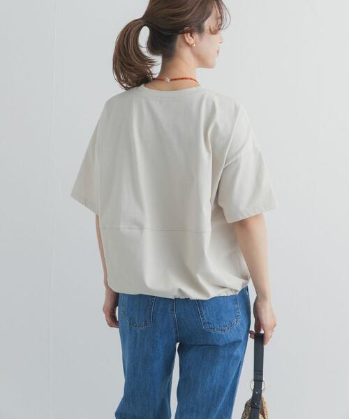 URBAN RESEARCH DOORS（アーバンリサーチドアーズ）の「ヘムドロストプルオーバー（Tシャツ/カットソー・レディース・ライトベージュ/オフホワイト/ブルー/チャコールグレー・FREE）」の15枚目の写真