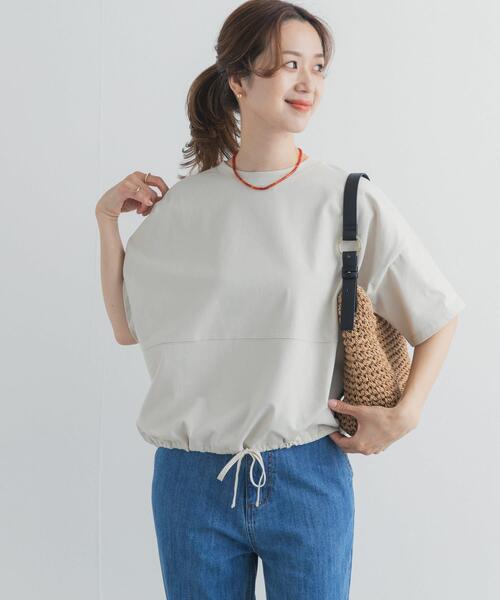 URBAN RESEARCH DOORS（アーバンリサーチドアーズ）の「ヘムドロストプルオーバー（Tシャツ/カットソー・レディース・ライトベージュ/オフホワイト/ブルー/チャコールグレー・FREE）」の17枚目の写真