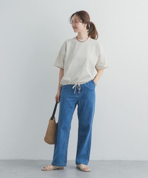 URBAN RESEARCH DOORS(アーバンリサーチドアーズ)の「ヘムドロストプルオーバー(Tシャツ/カットソー・レディース・ライトベージュ/オフホワイト/ブルー/チャコールグレー・FREE)」の19枚目の写真