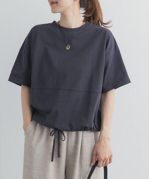 URBAN RESEARCH DOORS（アーバンリサーチドアーズ）の「ヘムドロストプルオーバー（Tシャツ/カットソー・レディース・ライトベージュ/オフホワイト/ブルー/チャコールグレー・FREE）」の18枚目の写真