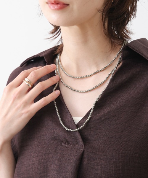 Bou Jeloud(ブージュルード)の「many wayボールチェーンネックレス(ネックレス・レディース・シルバー/ゴールド・ONESIZE)」の2枚目の写真