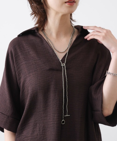 Bou Jeloud(ブージュルード)の「many wayボールチェーンネックレス(ネックレス・レディース・シルバー/ゴールド・ONESIZE)」の3枚目の写真
