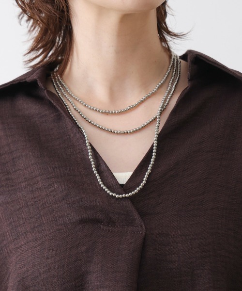 Bou Jeloud(ブージュルード)の「many wayボールチェーンネックレス(ネックレス・レディース・シルバー/ゴールド・ONESIZE)」の5枚目の写真