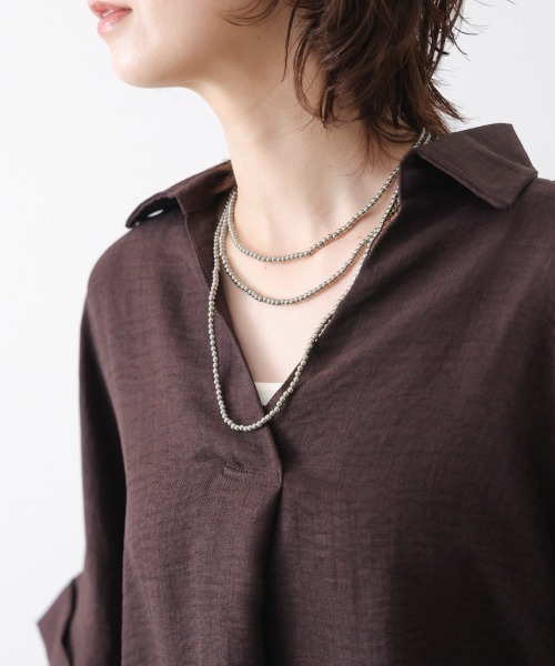 Bou Jeloud(ブージュルード)の「many wayボールチェーンネックレス(ネックレス・レディース・シルバー/ゴールド・ONESIZE)」の6枚目の写真