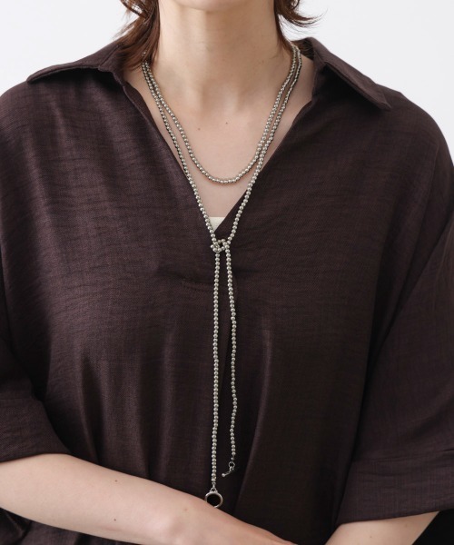 Bou Jeloud(ブージュルード)の「many wayボールチェーンネックレス(ネックレス・レディース・シルバー/ゴールド・ONESIZE)」の7枚目の写真