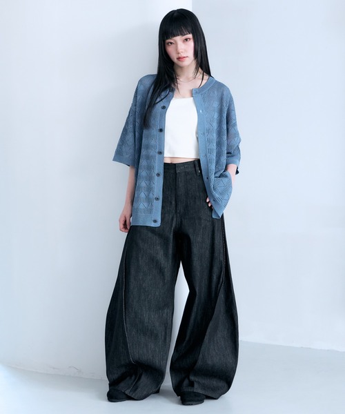 RAGEBLUE(レイジブルー)の「3D Curve Seam Denim Barrel Pants/カーブシームバレルデニムパンツ(デニムパンツ・メンズ・ネイビー/ブラック/ホワイト・MEDIUM/LARGE)」の4枚目の写真