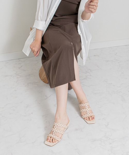 Bridget Birkin(ブリジットバーキン)の「【Bridget Birkin】リングデザインウェッジサンダル(562508)(サンダル・レディース・ベージュ/ブラック/アイボリー・S/L/M)」の13枚目の写真