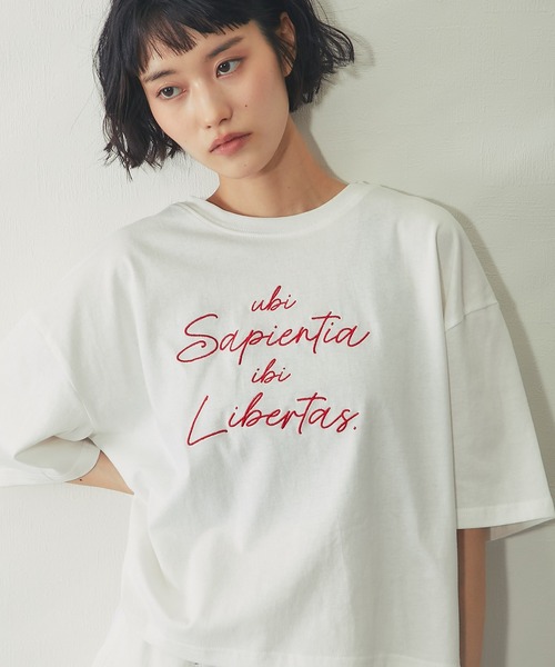 ANOTHER S(アナザーエス)の「刺繍ロゴTシャツ(Tシャツ/カットソー・レディース・オフホワイト/ブラック・M)」の14枚目の写真