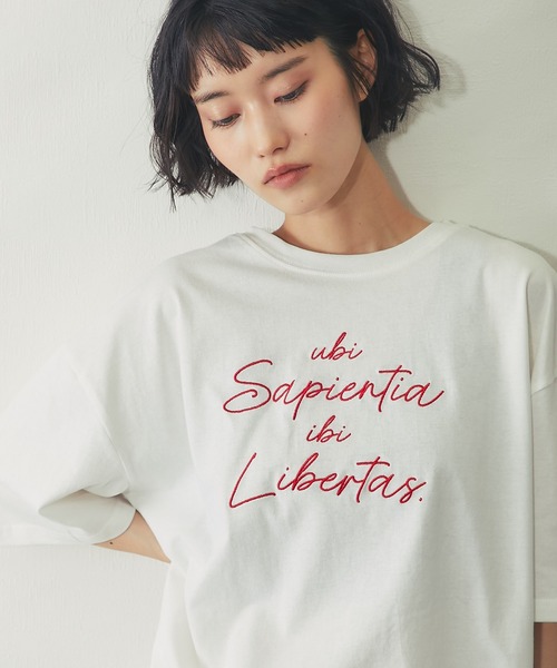 ANOTHER S(アナザーエス)の「刺繍ロゴTシャツ(Tシャツ/カットソー・レディース・オフホワイト/ブラック・M)」の22枚目の写真