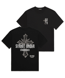 CROSS STREET 半袖Tシャツ (VS0227) ブラック