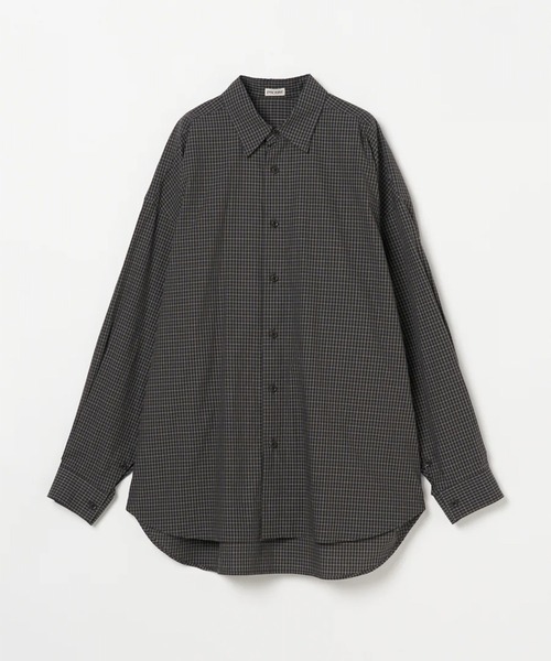 INSCRIRE（アンスクリア）の「【INSCRIRE/アンスクリア】Coton Check Cape Shirt/コットンチェックケープシャツ（シャツ/ブラウス・レディース・ブラック・1）」の4枚目の写真