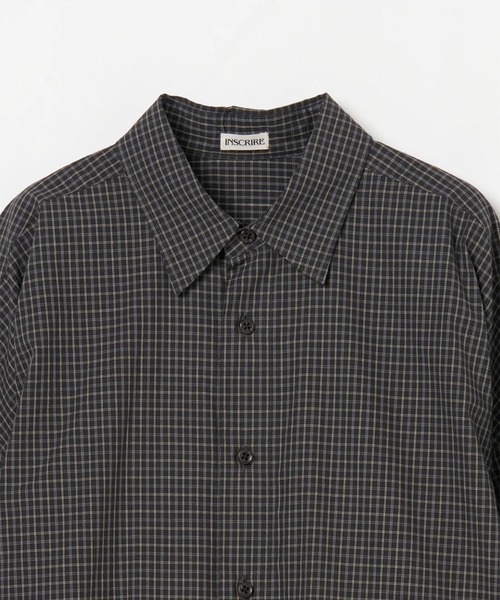 INSCRIRE（アンスクリア）の「【INSCRIRE/アンスクリア】Coton Check Cape Shirt/コットンチェックケープシャツ（シャツ/ブラウス・レディース・ブラック・1）」の6枚目の写真