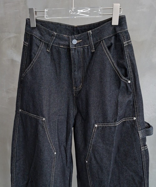 WESTBOY(ウエストボーイ)の「ユニセックス ダブルニー バギーデニムパンツ WO26S11PT10(デニムパンツ・メンズ・ブラック・M/L/XL)」の6枚目の写真