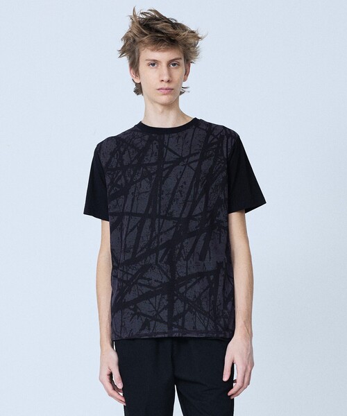 5351 POUR LES HOMMES(ゴーサンゴーイチプールオム)の「メッシュレイヤー 半袖Tシャツ(Tシャツ/カットソー・メンズ・ホワイト/ブラック・44/46/48/50)」の2枚目の写真
