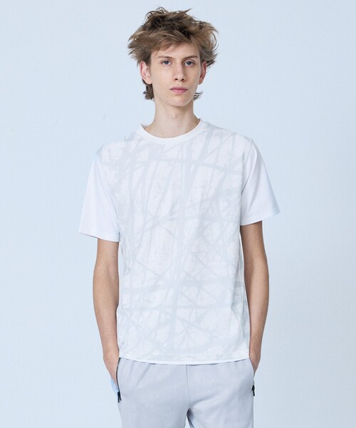 5351 POUR LES HOMMES(ゴーサンゴーイチプールオム)の「メッシュレイヤー 半袖Tシャツ(Tシャツ/カットソー・メンズ・ホワイト/ブラック・44/46/48/50)」の4枚目の写真