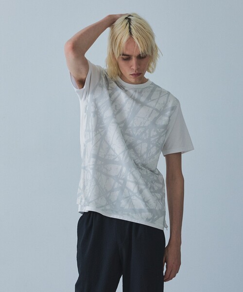 5351 POUR LES HOMMES(ゴーサンゴーイチプールオム)の「メッシュレイヤー 半袖Tシャツ(Tシャツ/カットソー・メンズ・ホワイト/ブラック・44/46/48/50)」の12枚目の写真