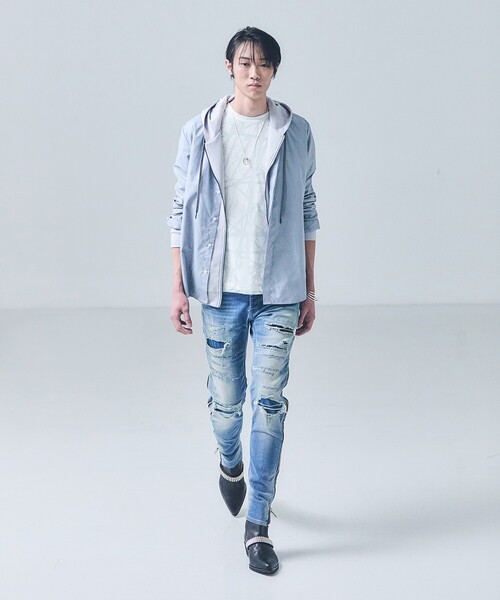 5351 POUR LES HOMMES(ゴーサンゴーイチプールオム)の「メッシュレイヤー 半袖Tシャツ(Tシャツ/カットソー・メンズ・ホワイト/ブラック・44/46/48/50)」の15枚目の写真