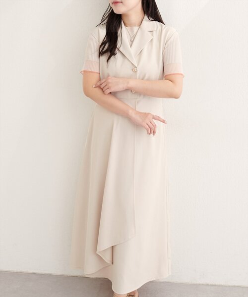 natural couture(ナチュラルクチュール)の「ゆったり金釦テーラーワンピース(ワンピース・レディース・ネイビー/ミント/ブラック/アイボリー・X-LARGE)」の5枚目の写真