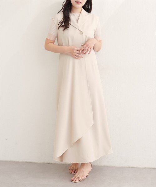 natural couture(ナチュラルクチュール)の「ゆったり金釦テーラーワンピース(ワンピース・レディース・ネイビー/ミント/ブラック/アイボリー・X-LARGE)」の6枚目の写真