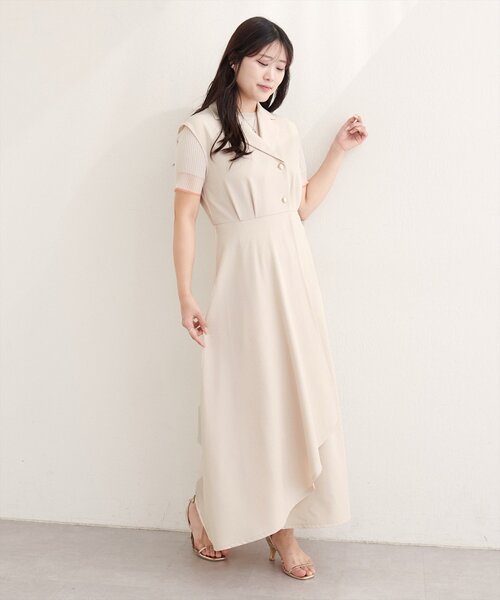 natural couture(ナチュラルクチュール)の「ゆったり金釦テーラーワンピース(ワンピース・レディース・ネイビー/ミント/ブラック/アイボリー・X-LARGE)」の7枚目の写真
