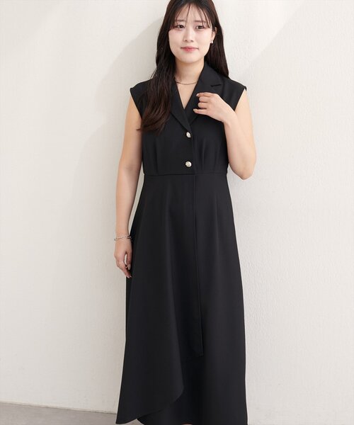 natural couture(ナチュラルクチュール)の「ゆったり金釦テーラーワンピース(ワンピース・レディース・ネイビー/ミント/ブラック/アイボリー・X-LARGE)」の10枚目の写真