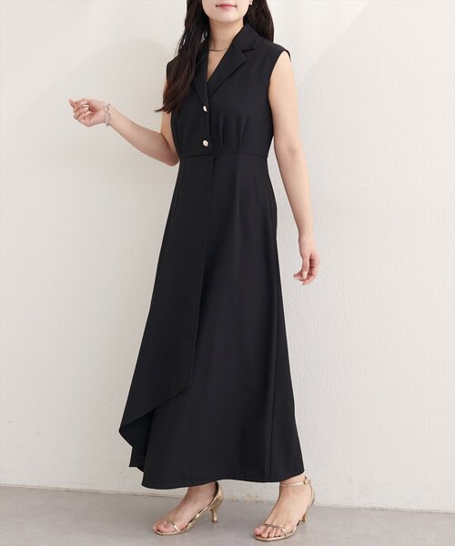 natural couture(ナチュラルクチュール)の「ゆったり金釦テーラーワンピース(ワンピース・レディース・ネイビー/ミント/ブラック/アイボリー・X-LARGE)」の11枚目の写真