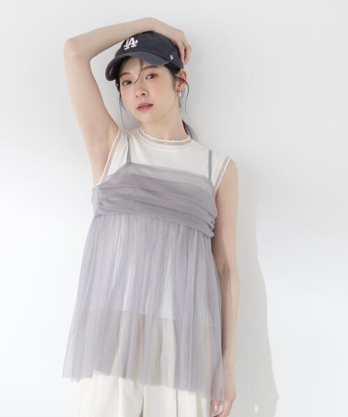 PROPORTION BODY DRESSING(プロポーションボディドレッシング)の「キラチュールキャミブラウス / 1216210500(シャツ/ブラウス・レディース・ブルー/グレー・FREE)」の2枚目の写真