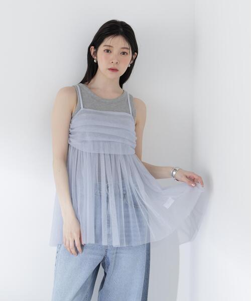 PROPORTION BODY DRESSING(プロポーションボディドレッシング)の「キラチュールキャミブラウス / 1216210500(シャツ/ブラウス・レディース・ブルー/グレー・FREE)」の1枚目の写真