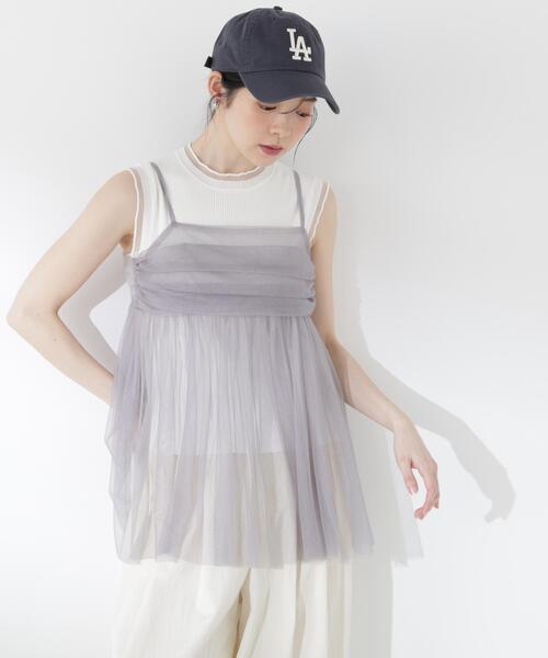 PROPORTION BODY DRESSING(プロポーションボディドレッシング)の「キラチュールキャミブラウス / 1216210500(シャツ/ブラウス・レディース・ブルー/グレー・FREE)」の3枚目の写真